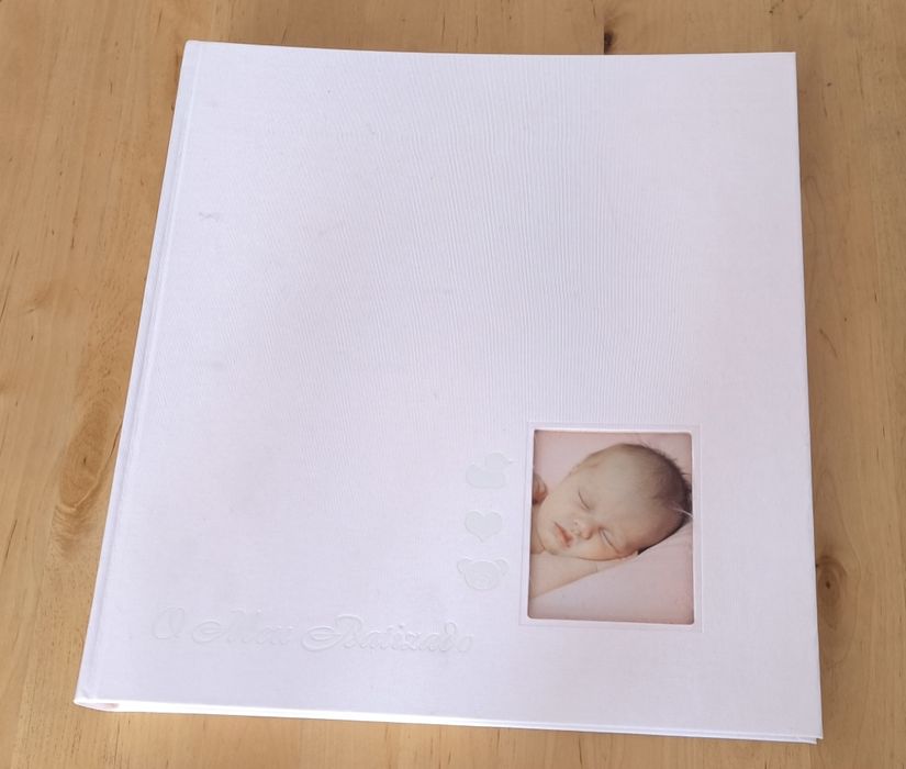 Álbum de fotografias para batizado de menina