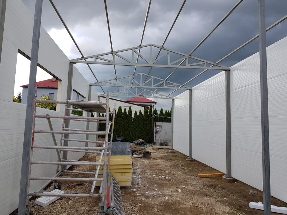 Hala garaż magazyn konstrukcja kratownice dźwigary słupy  6x20x4 laser