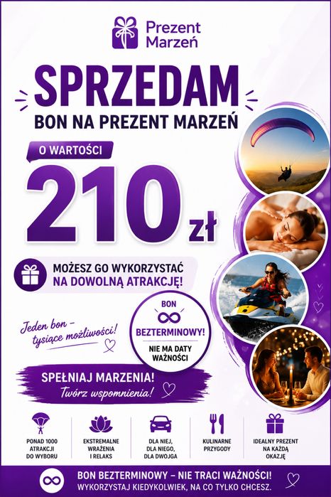 Bon na prezent marzeń bezterminowy 210zl