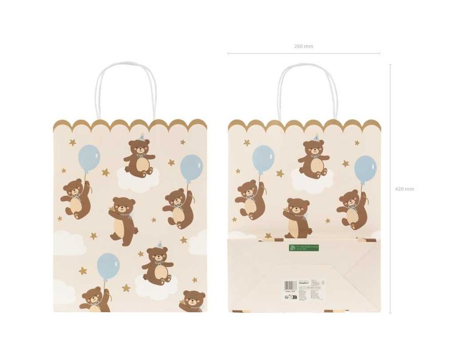 Torebka na prezenty "misie" 26cm/32.5cm/13cm