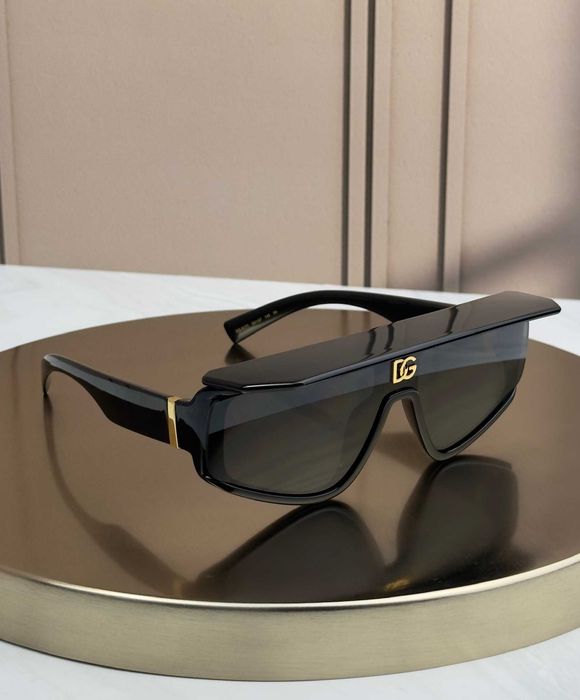 Сонцезахисні окуляри Dolce & Gabbana DG6177 чорні маска щит з логотипом DG, темна лінза, унісекс, оригінал