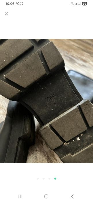 Шкіряні чоботи 38 Zara зима хутро