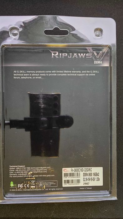 Pamięć RAM - G.SKILL 32GB (2x16GB) 3600MHz CL16 Ripjaws V