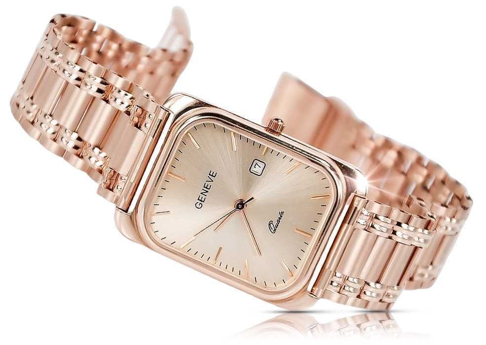 Męski zegarek z czerwonego różowego złota 14k 585 Geneve mw001r