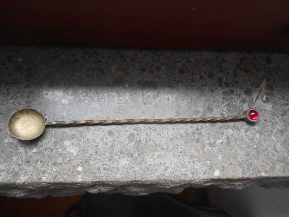 Antiga colher preparaçao em latão - bronze