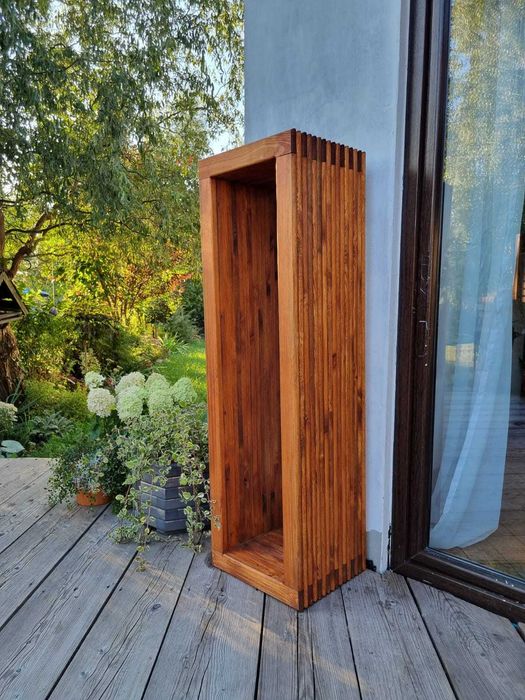 Stojak na drewno kominkowe 3D pionowy 45 x 40 x 140cm