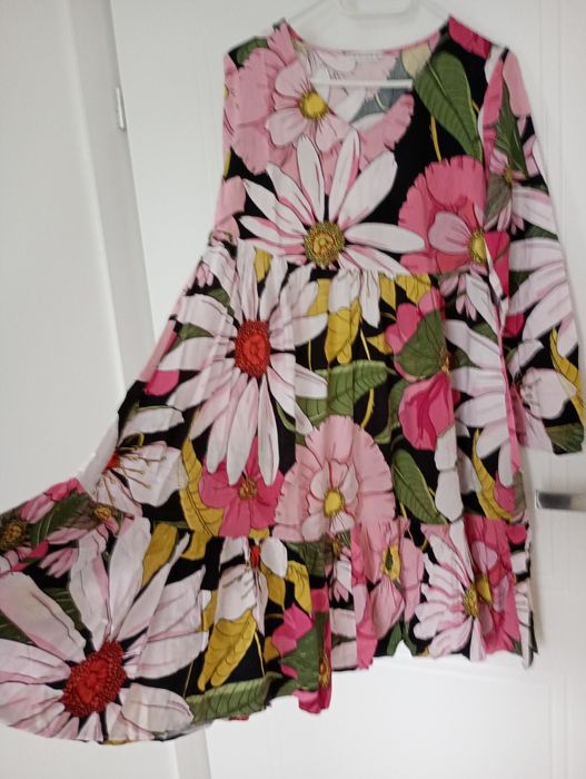 Tatuum 36 sukienka zwiewna wiskoza kwiaty
