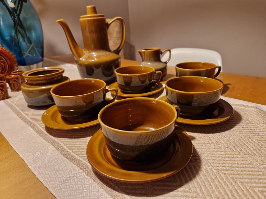 Serwis do kawy i herbaty TOPAZ Mirostowice PRL kolekcja vintage 60/70