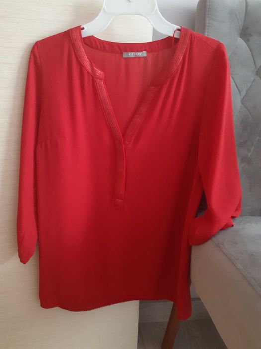 Czerwona szyfonowa bluzka Orsay r 36