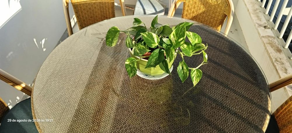 Conjunto de mesa exterior + 6 cadeiras