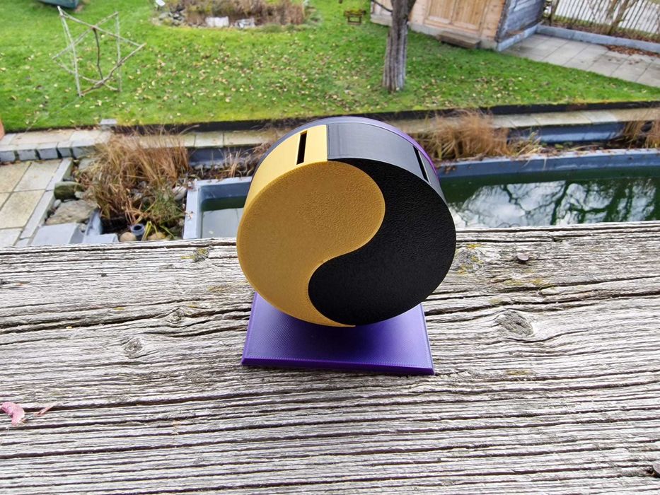 mealheiro yin yang imprimido 3d