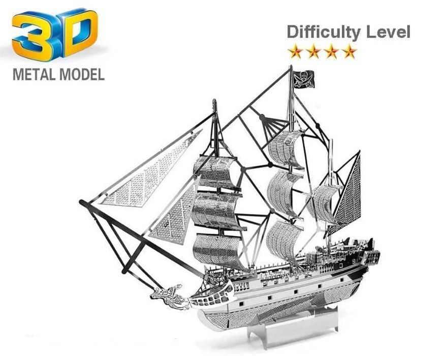 Desafia-te com o Navio Pirata 3D – Puzzle Blackpearl Metálico!