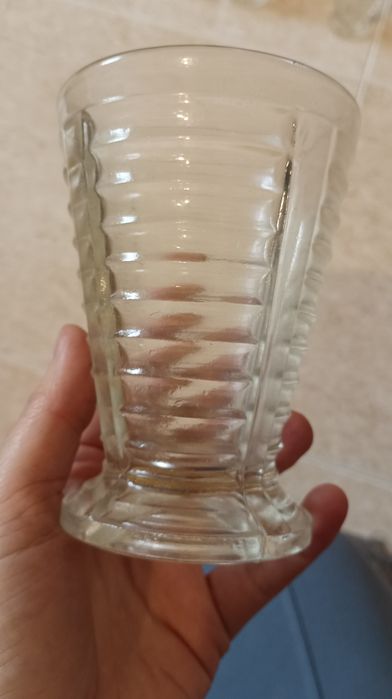 8 copos antigos de vidro com espessura larga