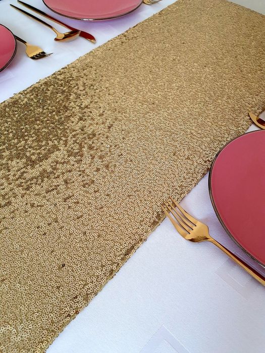 Bieżniki złote cekinowe 275x30 8 sztuk