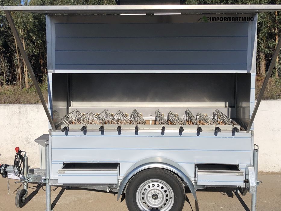 Churrasqueira Grelhador a Carvão para frango churrasco com Reboque