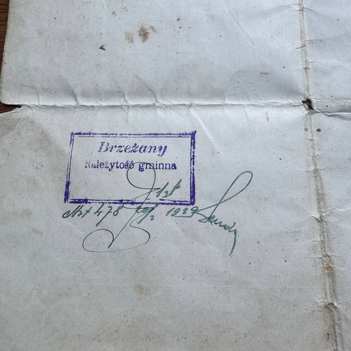 Stary Dokument Świadectwo Wyzwolin Brzeżany 1927 rok Kresy