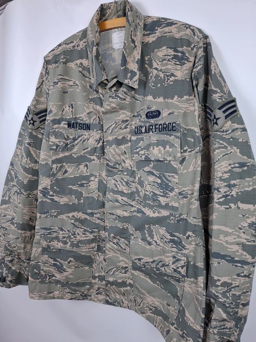 US Air Force ABU Kurtka Wojskowa Tiger Stripe 40R Oryginał USAF Naszywki