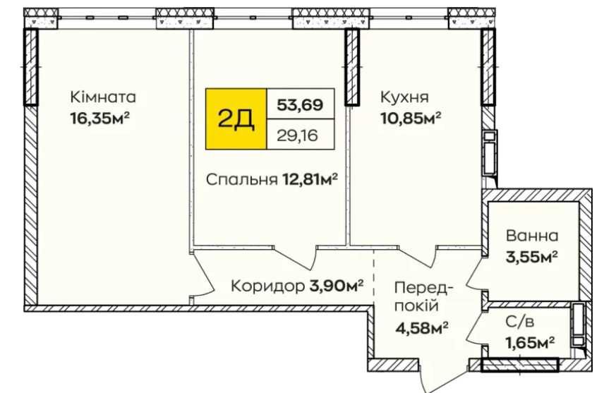2-кімнатна квартира на Позняках. Високий поверх, панорама міста