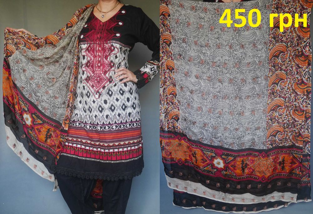 Размер 50 Индийский восточный костюм, пенджаби, сари индийское