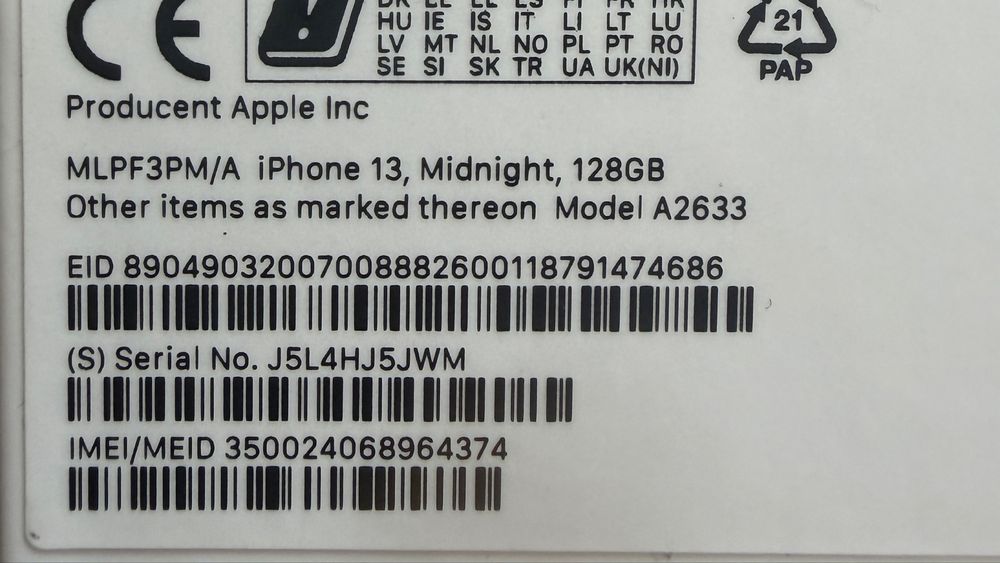 Sprzedam iPhone 13, midnight, 128GB