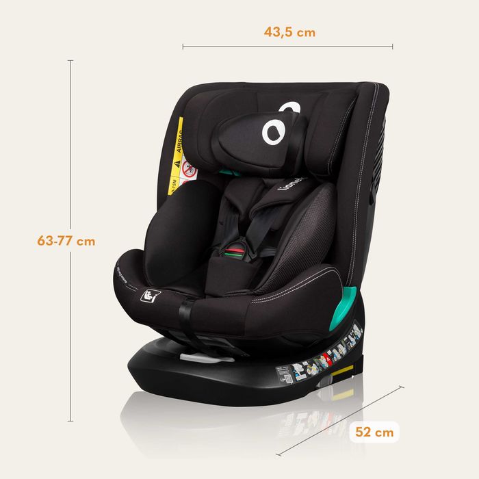 Fotelik samochodowy obracany Lionelo BASTIAAN i-Size ISOFIX 0-36 kg