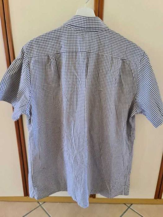 Camisa Italiana Cinza Slim Fit Tamanho L Manga Curta Humberto Pascuini