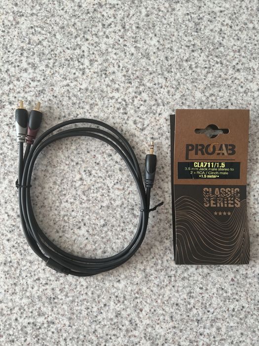 PROCAB Stereo miniJack 3.5mm to 2RCA Male - мініджек стерео 2RCA
