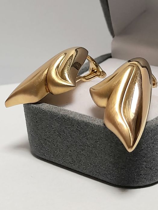 Złote Kolczyki LILIE Okazałe Jedyne 3D zloto