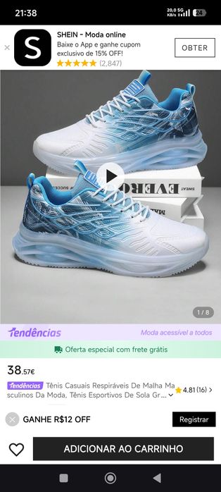 Tênis Casuais Respiráveis de Malha Masculinos da Moda, Tênis Esportivo