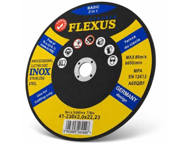 Tarcza tarcze do cięcia metalu INOX 230x2.0 FLEXUS BASIC 230 x 2,0