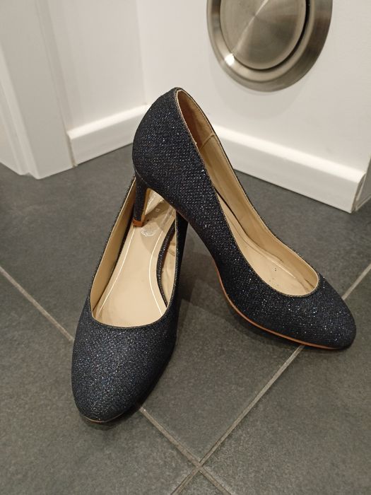 Szpilki czółenka brokatowe r36