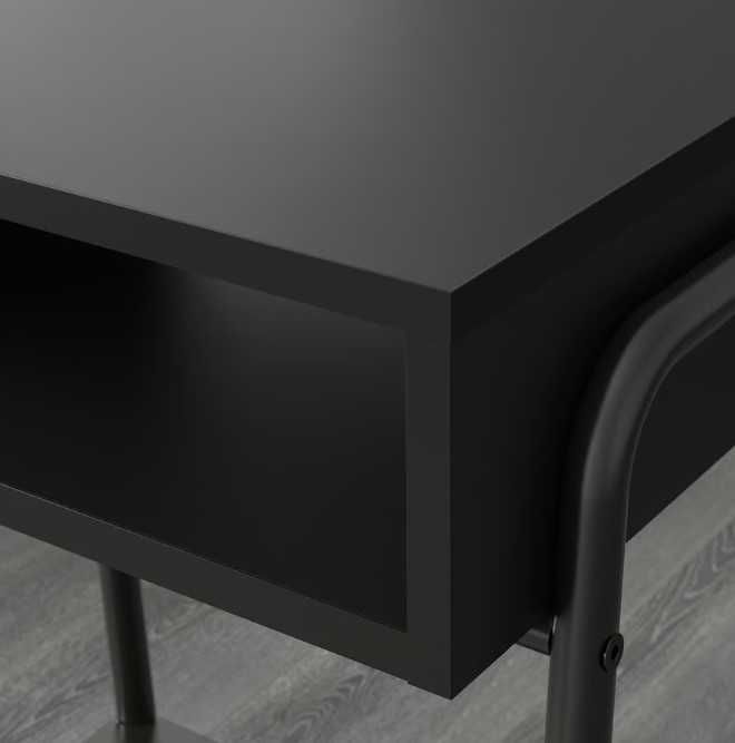 Ikea Setskog Stolik nocny, czarny, 45x35 cm