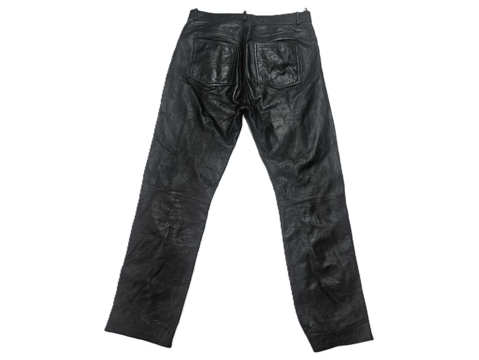 Męskie spodnie motocyklowe skórzane proste roz. M pas 82 (1549)