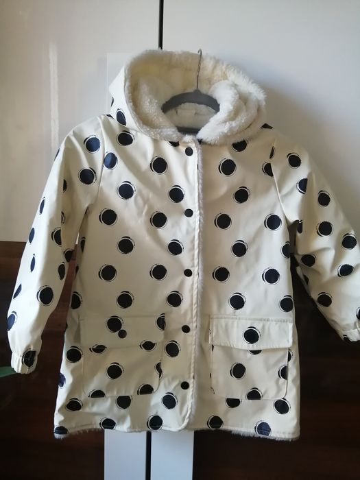 Płaszcz 6-7 lat przeciwdeszczowy na futerku