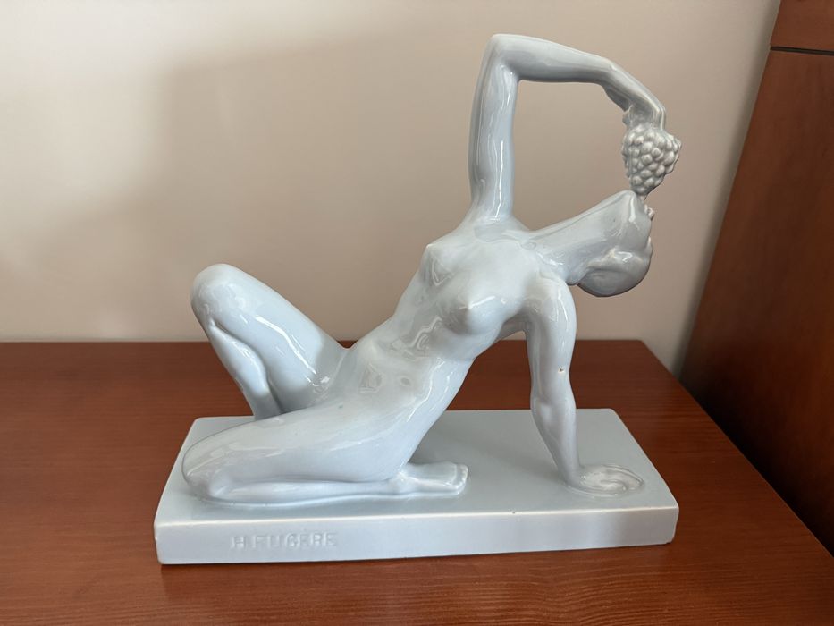 Escultura Art Déco em Cerâmica - H. Fugère (Henry Fugère)