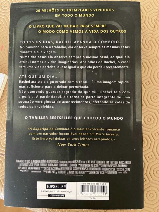 Livro "A Rapariga no comboio"