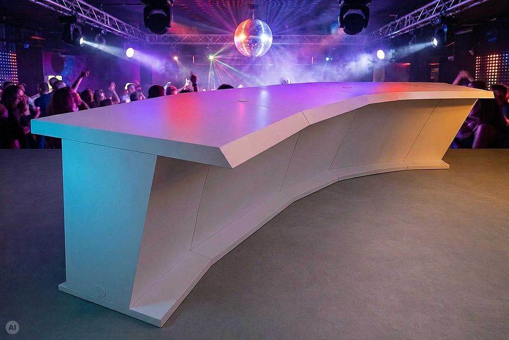 Stanowisko DJ nowoczesny design stół sferyczny biały meble do studia klubu 3,2 m