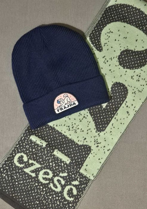 NOWY zestaw PTNS czapka merino Frajda szalik gratis Pan Tu Nie Stał