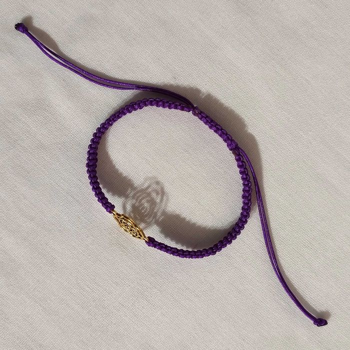 B465 Bransoletka Róża makrama pleciona Handmade Rękodzieło