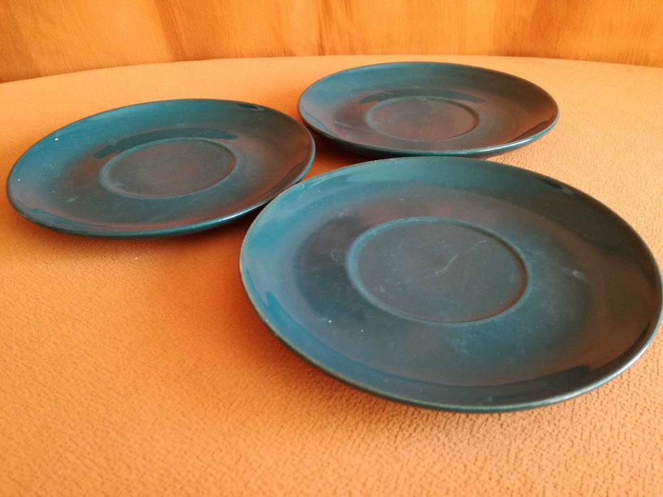 Talerze,talerzyki ceramiczne,zielone.