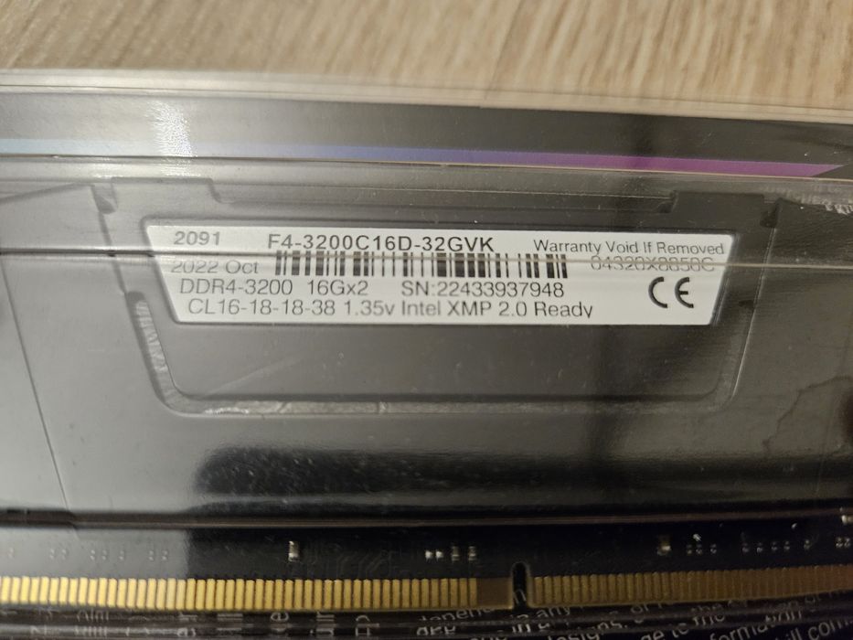 DDR4 3200Mhz 32Gb (2x16Gb) CL16 G.Skill Ripjaw V и Forza Neo