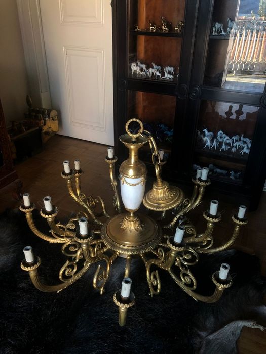 Candeiro tecto latão