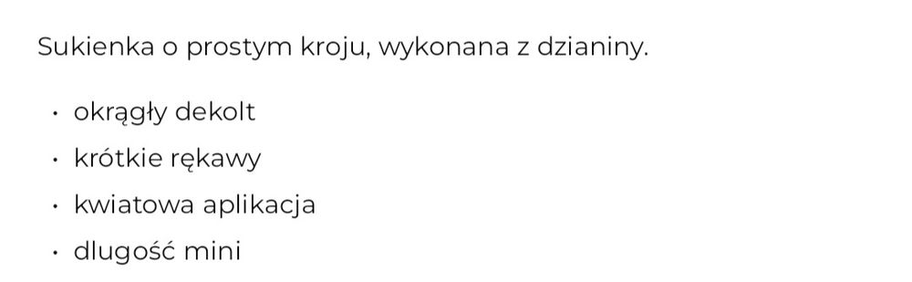Sukienka z kwiatowa aplikacją. Reserved. Rozm. M.