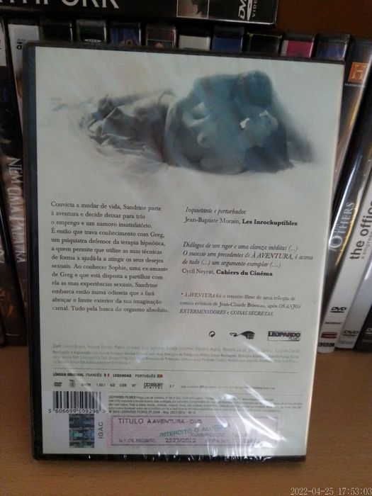 Dvd NOVO À Aventura SELADO Filme Jean-Claude Brisseau Brana L'aventure