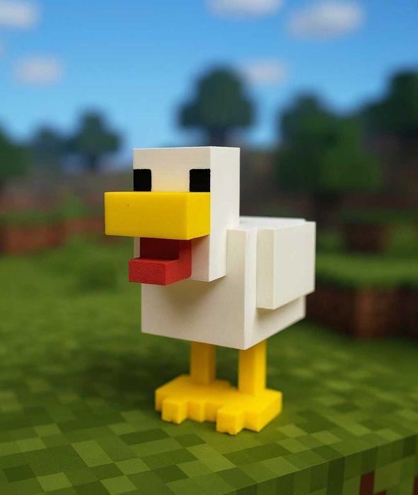 Фігурка "Курка з Minecraft" — яскравий декор у стилі піксельної гри