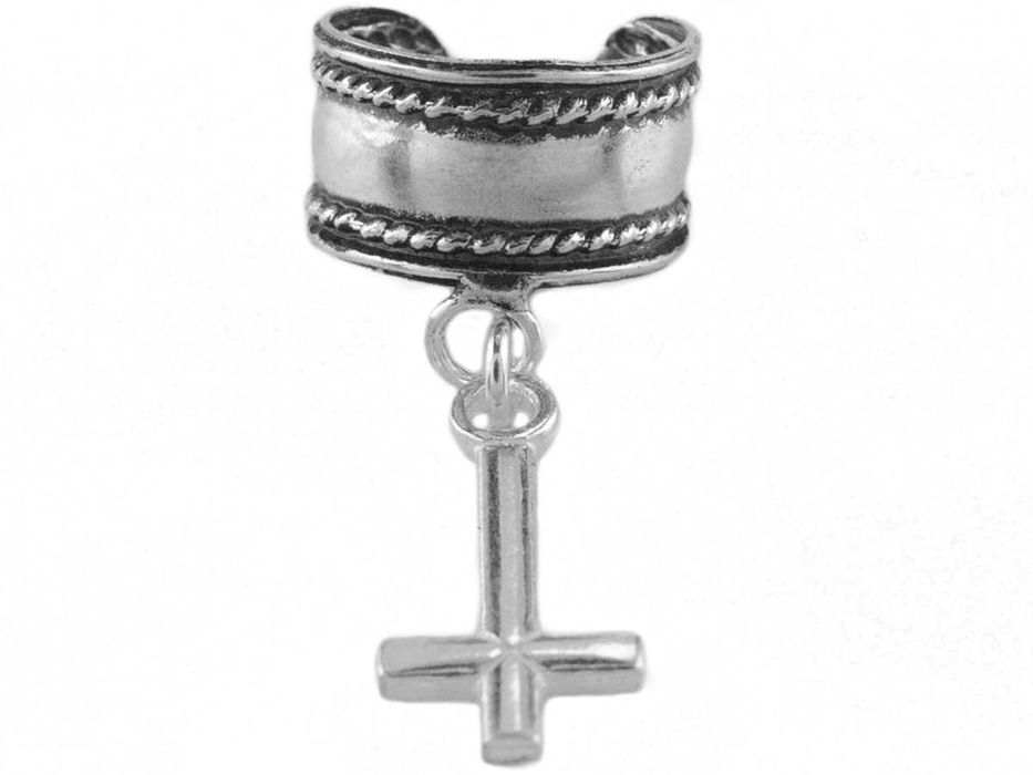 VERSIL kolczyk nausznica oponka krzyżyk SREBRO 925