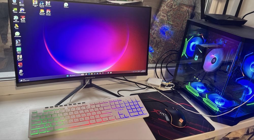 Компьютер с монитором и девайсами (3060ti , ryzen 5 5600x)