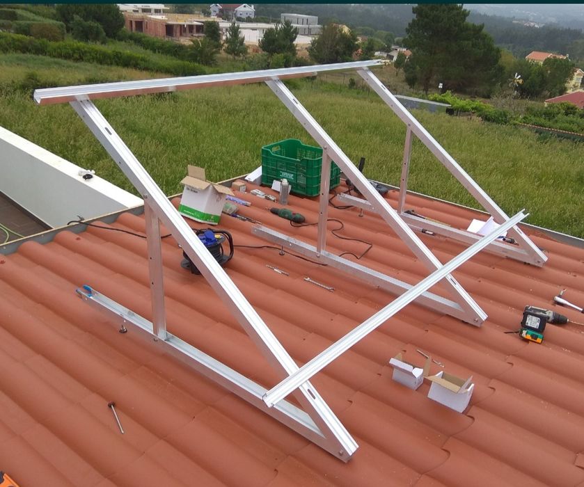 Estrutura Alumínio Perfil para Painéis solares fotovoltaicos Fixadores