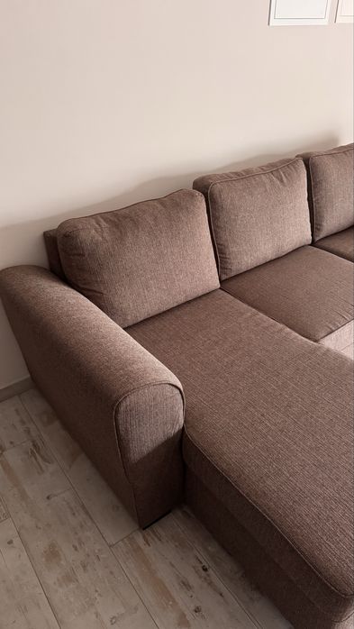 Sofá Chaise Longue (Esquerda) Castanho