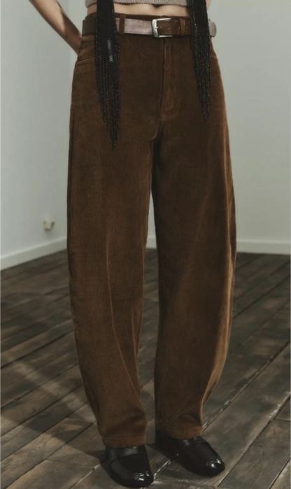 вельветові штани balloon fit з кишенями zara